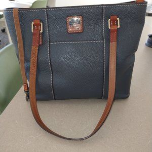 Dooney & Bourke Small Grey Pebble Leather Lexington Shopper Purse